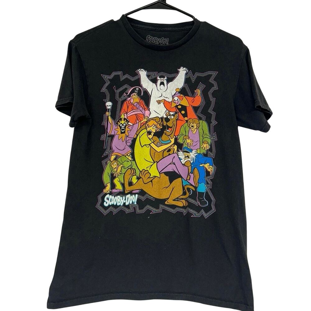 Vintage Scooby Doo Retro Graphic Tee Cartoon Villains T Shirt, Black Unisex S/P